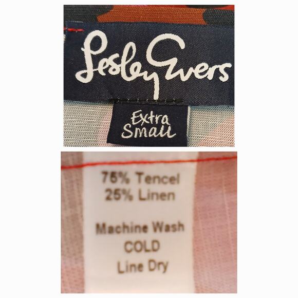 Lesley Evers SZ XS Linen Viscose Blend Colorful Print Floral Wrap Skirt NWOT - Picture 6 of 7